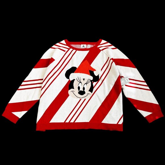 Disney Santa Hat Minnie Mouse Holiday Sweater 2023 Christmas Candy Cane Size 3XL - Picture 13 of 13